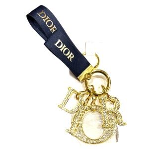 DIOR Gold and Navy Bling Key Holder